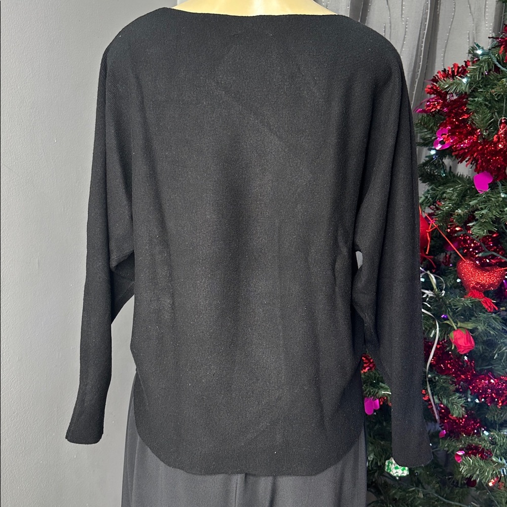 Vida Milano Vintage Women's 25 % Wool Black Embellished Sweater Sz L - Picture 4 of 6